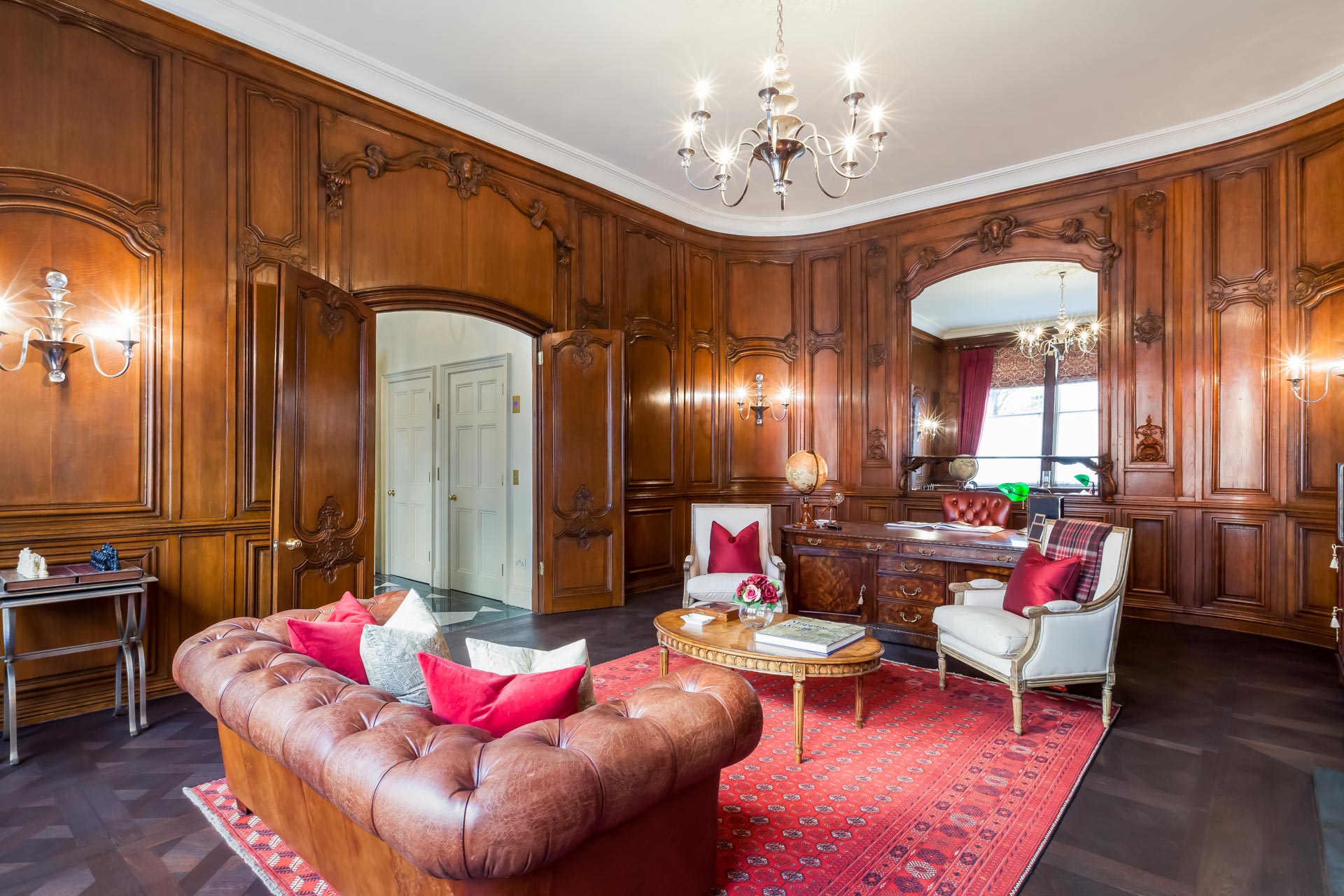 Study with traditional oak panelling