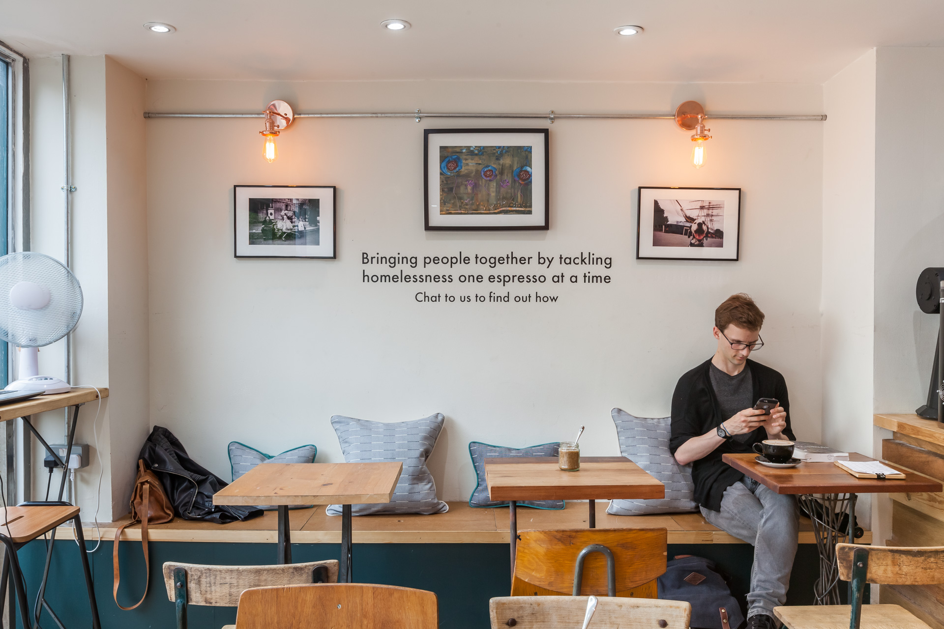 industrial scandinavian style coffee shop